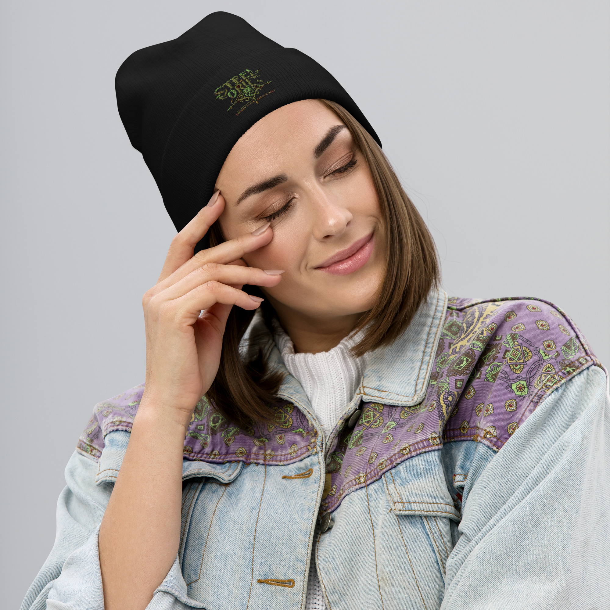 Steel Drift “Broken Bones • Strong Soul” Embroidered Beanie - Image 3