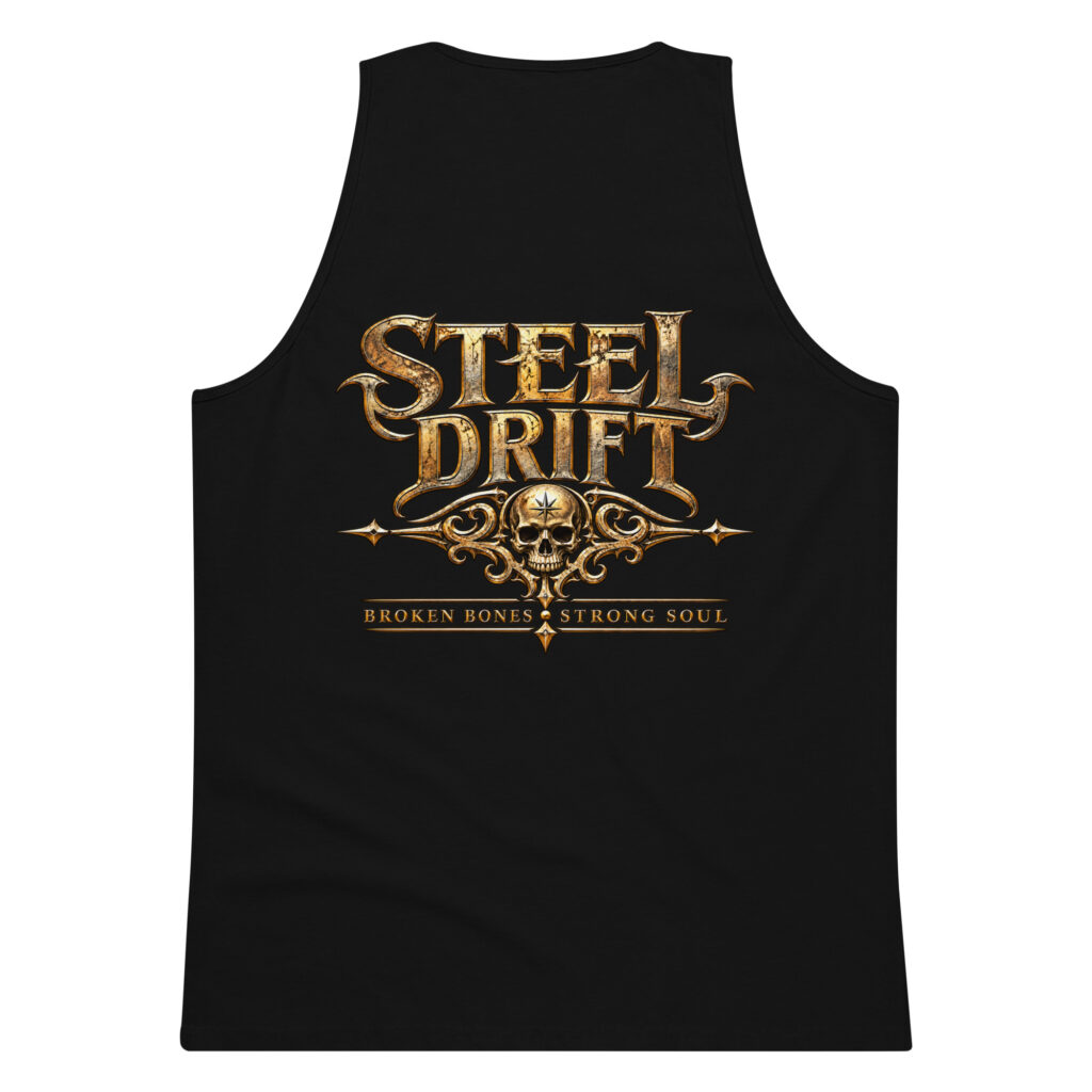 Steel Drift “Broken Bones • Strong Soul” Premium Black Tank